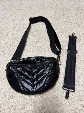THINK ROYLN Black Quilted Crossbody Puffer Bag